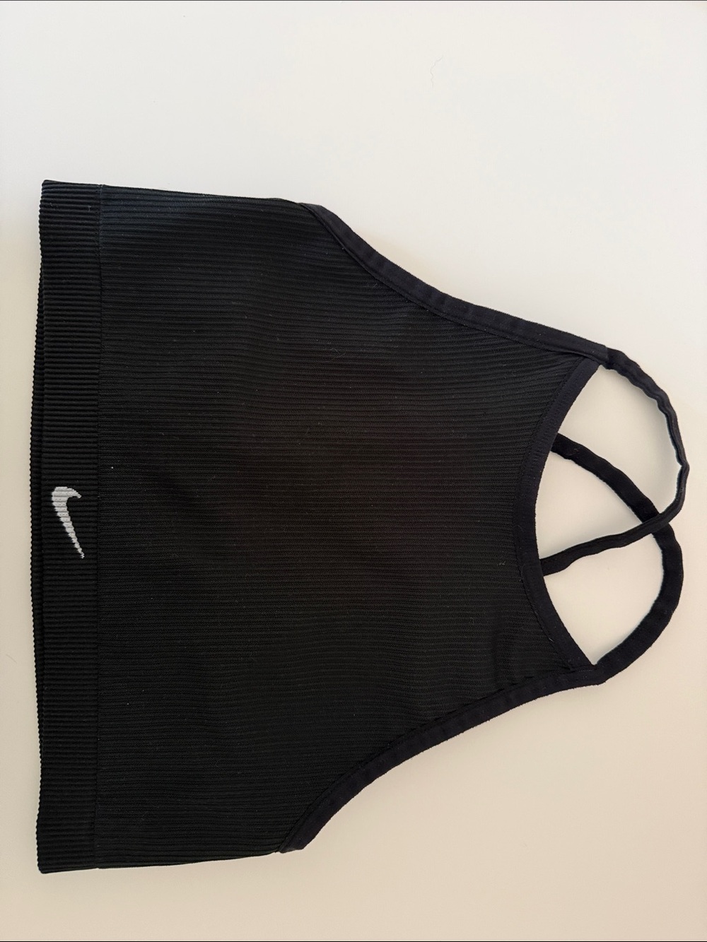 Nike Black Ribbed Crossback Crop Top